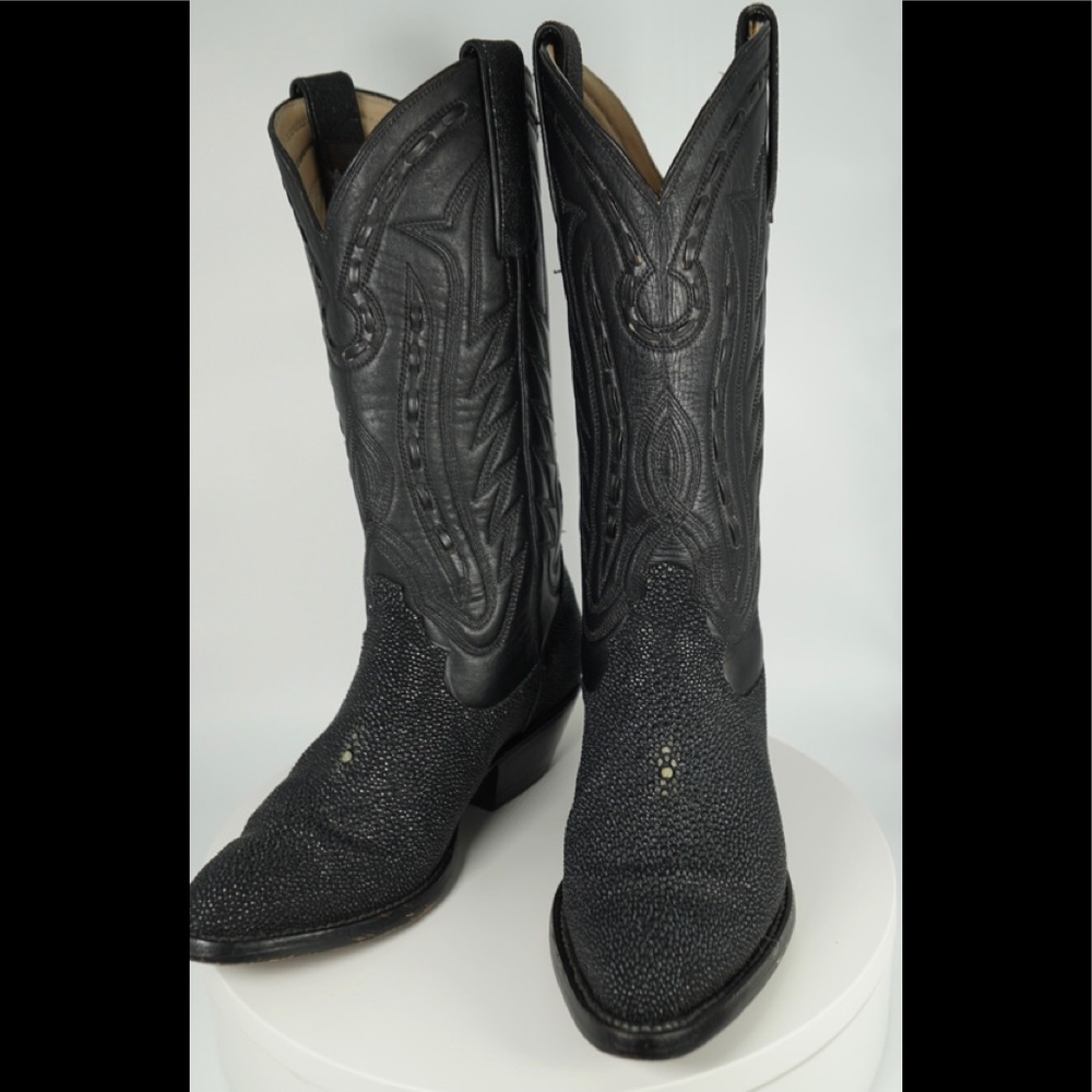 Hand Made STINGRAY Cowboy Western DECKTILES BOOTS w Eyes SZ 6.5